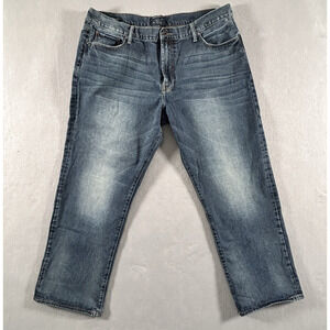 Lucky Brand 181 Relaxed Straight Jeans Men 40X28 Medium Wash Cotton Blue Denim